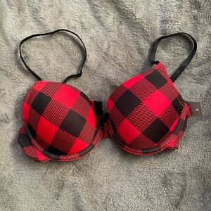 NWT red plaid bra